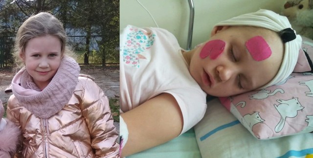 Oliwia Dzień nie ma jeszcze ośmiu lat, a musi zmagać się ze śmiertelną chorobą nowotworową, obecnie jest na leczeniu w stolicy Czech
