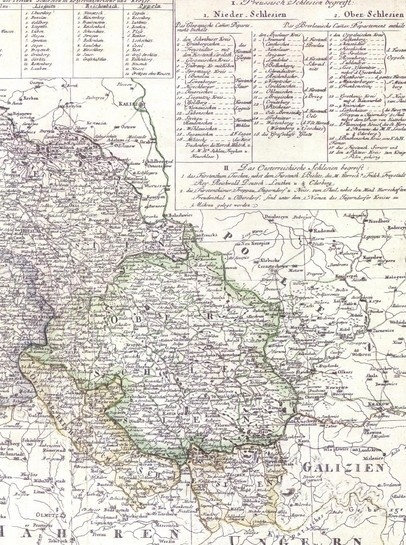Mapa Śląska Dolnego i Górnego z 1818 r.
