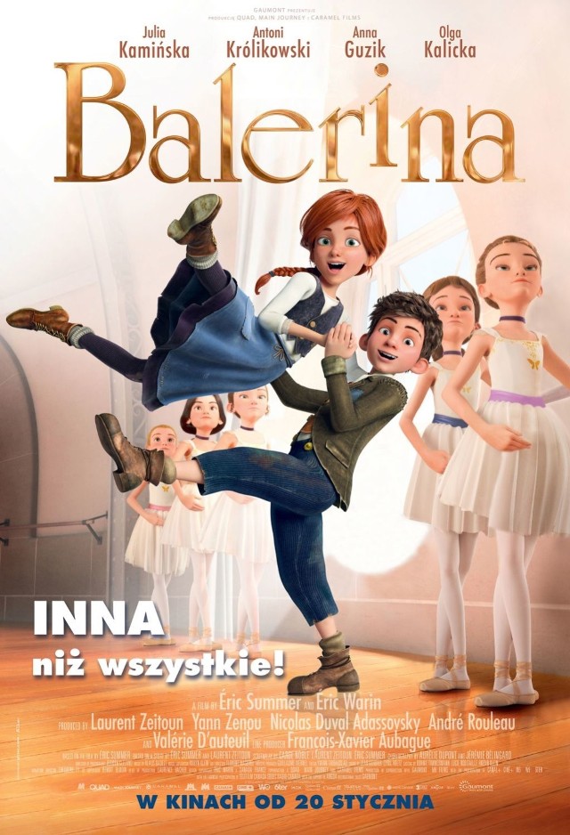 11-letnia Felicja od zawsze marzy o tym, by zostać baleriną w paryskiej operze. Razem z najlepszym przyjacielem, spryciarzem Wiktorem ucieka z sierocińca, by spróbować swych sił w paryskiej szkole baletu.

27.06 - 11:00