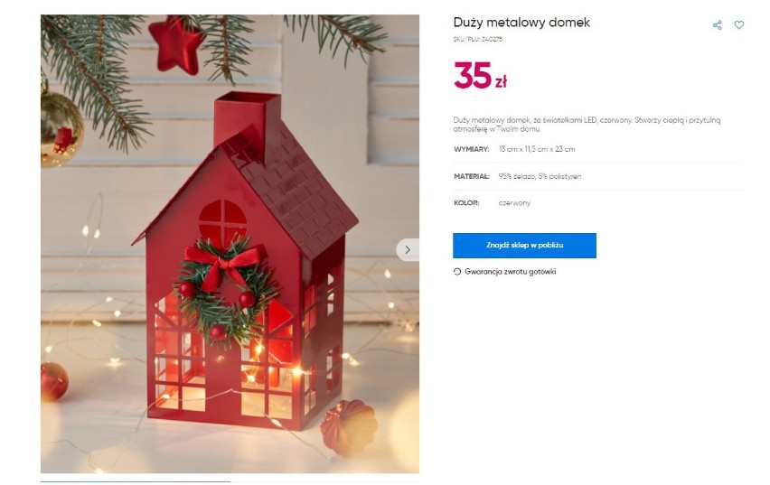 Czerwony lampion w kształcie domku kupimy w Pepco za 35 zł