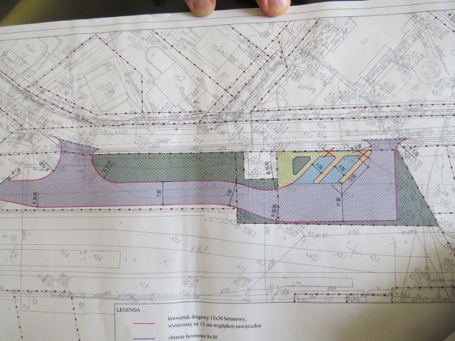 Tak wygląda koncepcja zagospodarowania terenu po parkingu przy ul. Wołuszewskiej (na planie ulica ta jest powyżej rysunku)