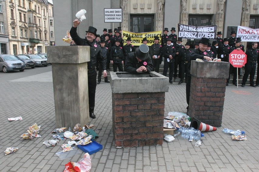 Protest kominiarzy w Katowicach
