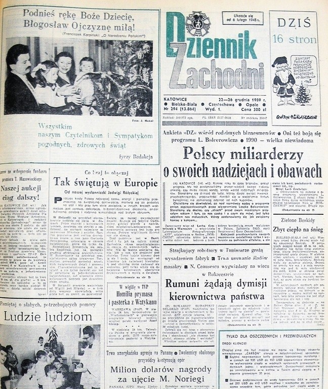 Wigilia roku 1989. Pogoda przypominała wtedy tegoroczną, bo...