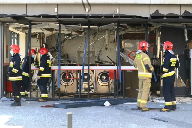 Wybuch w pralni samoobsługowej przy ul. Kurkowej we Wrocławiu 27.04.2021