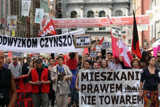 Protest przeciwko podwyżkom czynszów w Gdańsku