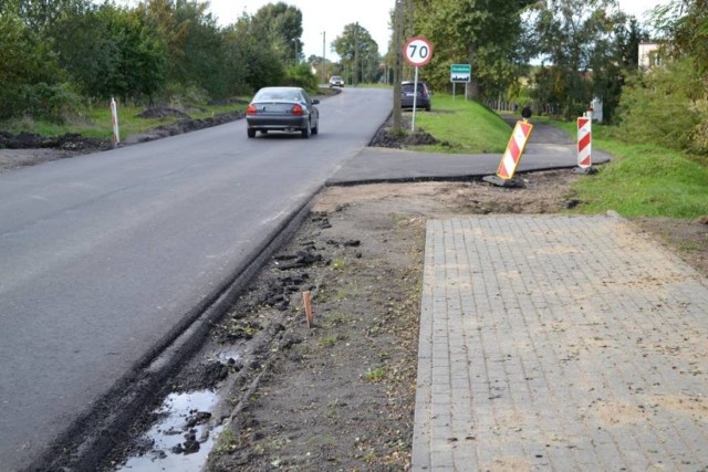 Wyremontowany w poprzednich latach odcinek między Grobelnem i Kraśniewem.