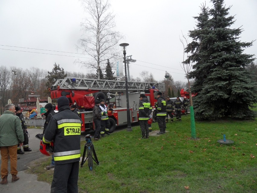 Straż pożarna w Parku Śląskim: ćwiczyli ewakuację z Elki