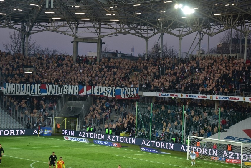 Kibice Górnika Zabrze na meczu z Koroną Kielce