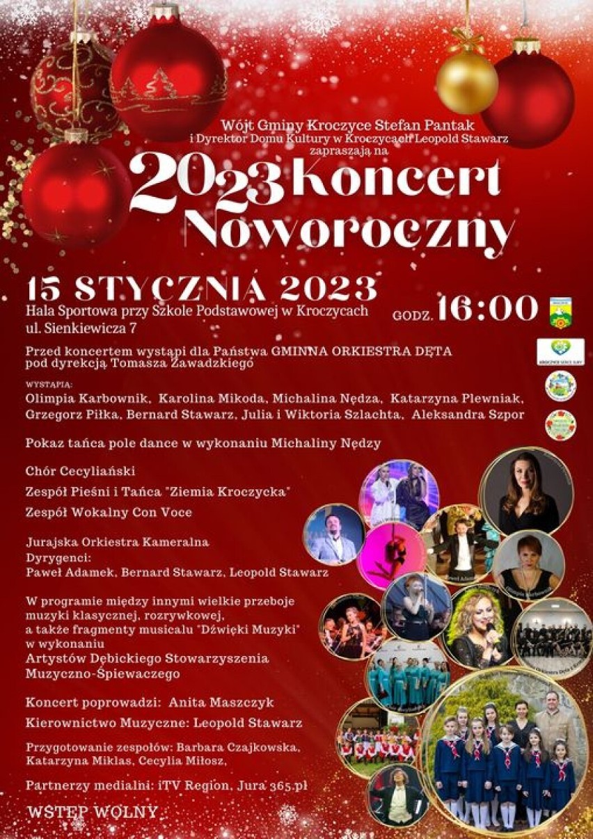 Kroczyce zapraszają na Koncert Noworoczny 15 stycznia 2023...