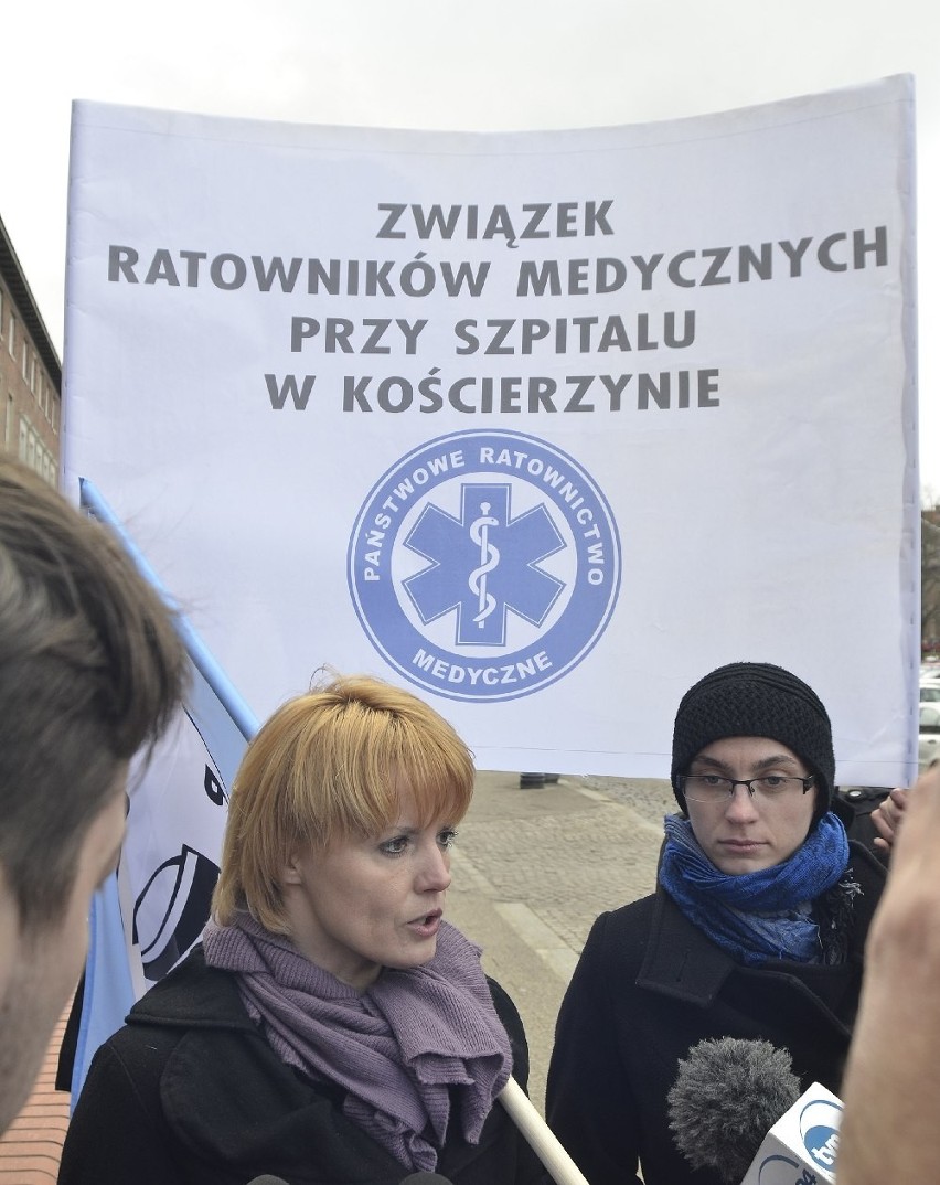 Gdańsk: Protest pracowników Szpitala Specjalistycznego w Kościerzynie [ZDJĘCIA]