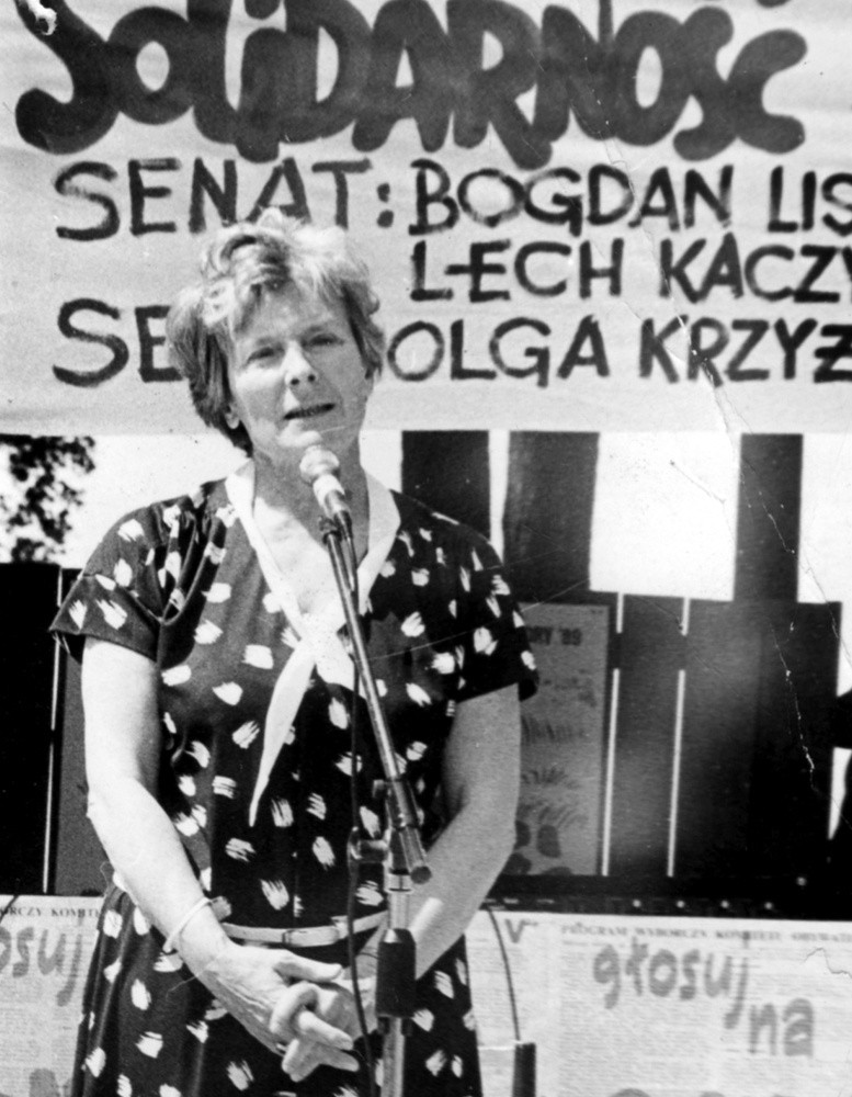 Olga Krzyżanowska bez Wałęsy na plakacie