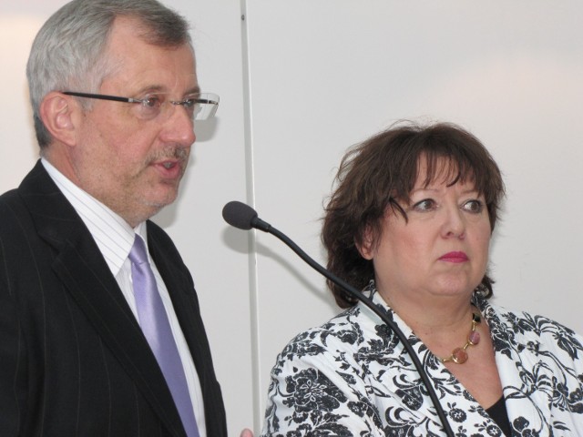 Europoseł Marek Siwiec i wiceprzewodnicząca PE Dagmar Roth-Behrendt