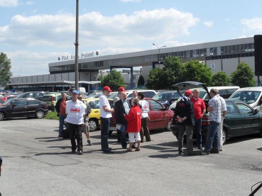 Kolejna pikieta Solidarności w tyskiej fabryce Fiata [ZDJĘCIA, WIDEO]