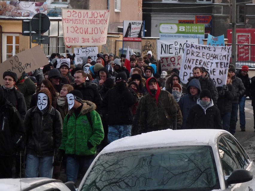 Protest przeciwko ACTA w Lublinie (ZDJĘCIA, WIDEO)