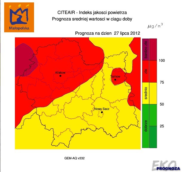 Jakość powietrza: w Krakowie źle dzisiaj i w niedzielę [PROGNOZA]