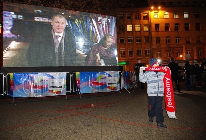 Impreza z okazji losowania grup Euro 2012 na poznańskim pl....