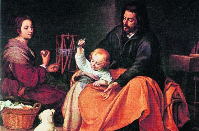 Murillo, Święta Rodzina.  - Autorom apokryfów nie mogło pomieścić się w głowie, że mały Jezus był zwykłym dzieckiem