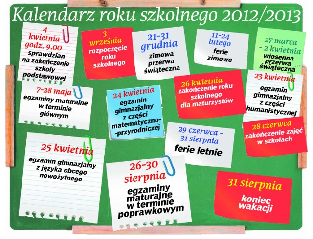 Kalendarz roku szkolnego 2012/2013