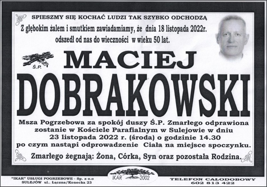 Nie żyje Maciej Dobrakowski, były zastępca dowódcy JRG i...