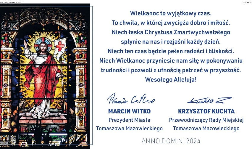Wielkanoc 2024. Świąteczne życzenia dla naszych Czytelników, mieszkańców Tomaszowa Maz. i powiatu