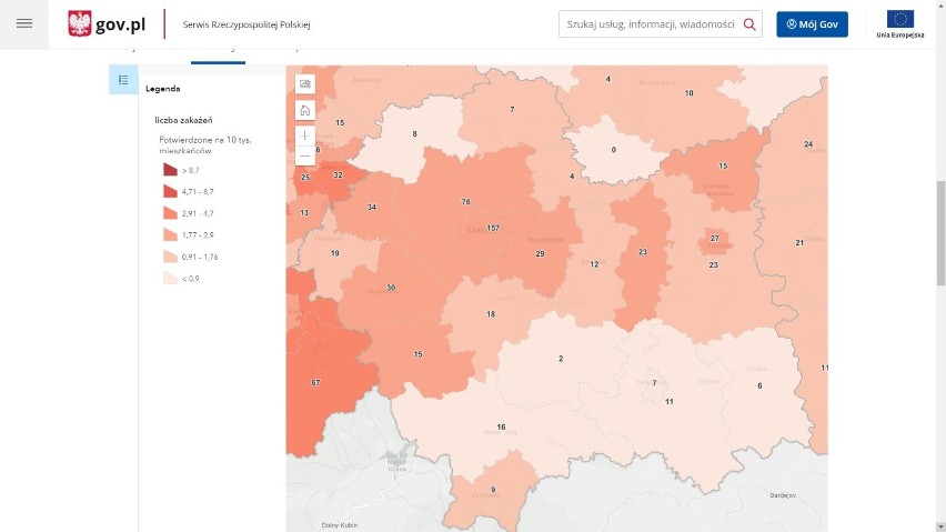 Koronawirus. Wzrost liczby zakażeń SARS-CoV-2 w Tarnowie oraz powiatach tarnowskim, bocheńskim, brzeskim i dąbrowskim [19.02.2021]