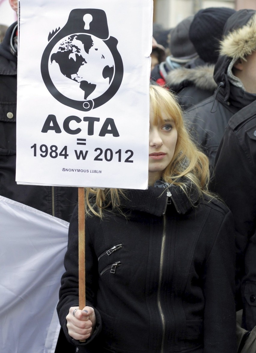 Protest przeciwko ACTA w Lublinie (ZDJĘCIA, WIDEO)