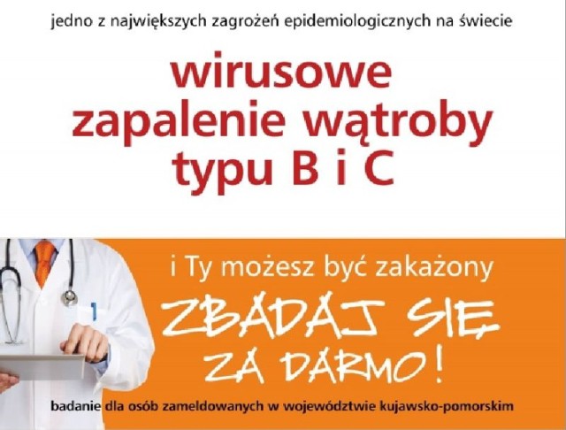 Badanie bezpłatnie na WZW typu B i C można wykonać w szpitalu zakaźnym i miejskim w Toruniu.