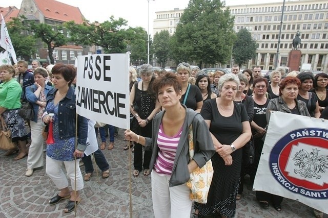 Pikieta sanepidu w Katowicach