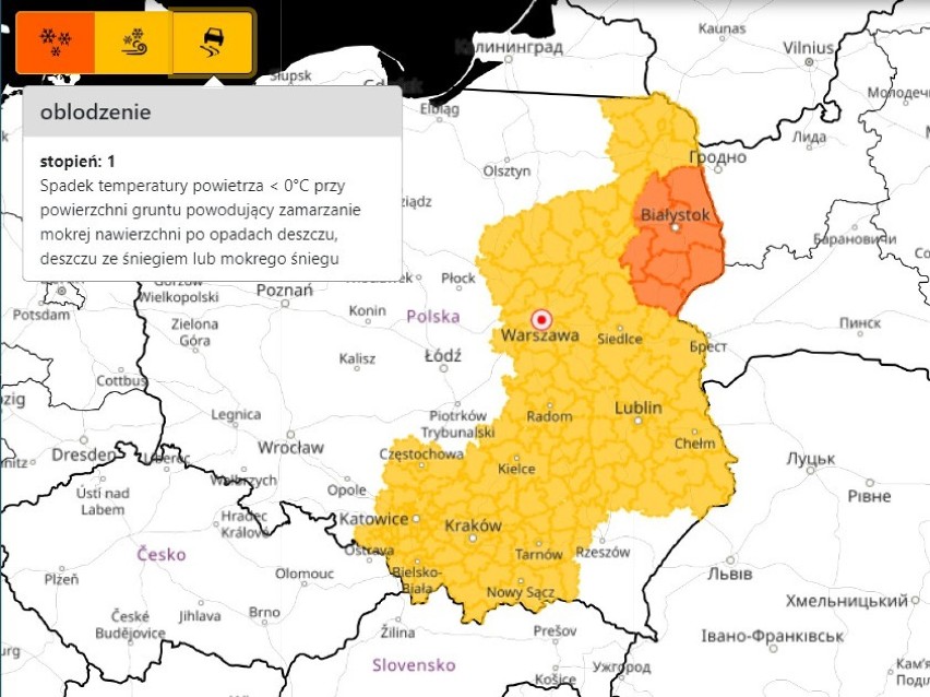 IMGW ostrzega: W nocy z 26 na 27 stycznia oblodzenia na śląskich drogach 