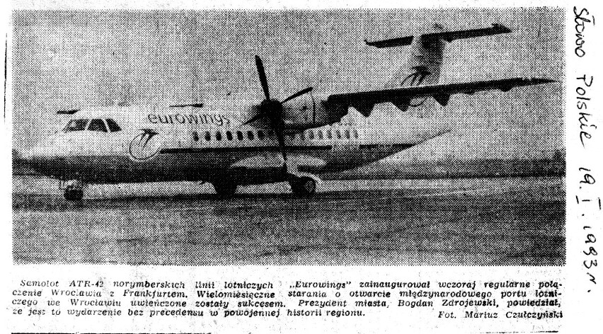 Wrocław: 20 lat temu z lotniska odleciał pierwszy samolot za granicę