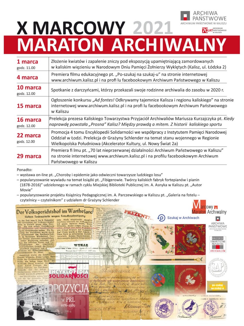 Rusza X Marcowy Maraton Archiwalny w Kaliszu. Sprawdź, co...