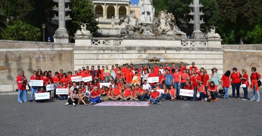Uczniowie z ZSP nr 3 w Myszkowie na zakończenie projektu "Comenius" w Rzymie