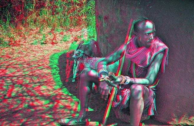 Zdjęcie masajskiego znachora wykonane w technice 3D