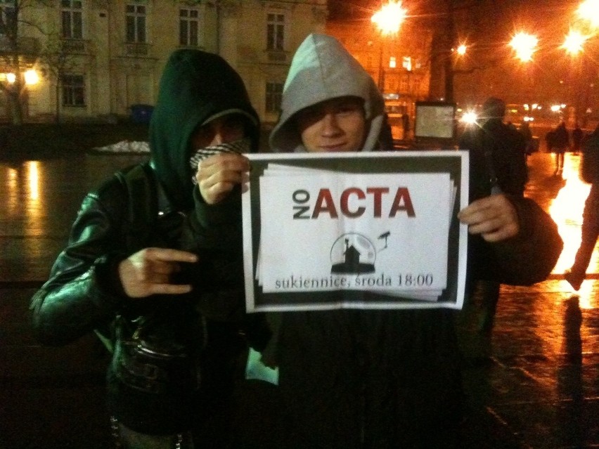 Kraków: protest przeciwko ACTA [ZDJĘCIA]