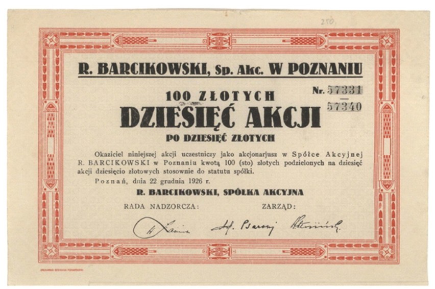 Akcje firmy R. Barcikowski S.A.