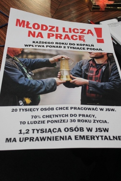 Jeden z plakatów na kopalniach JSW