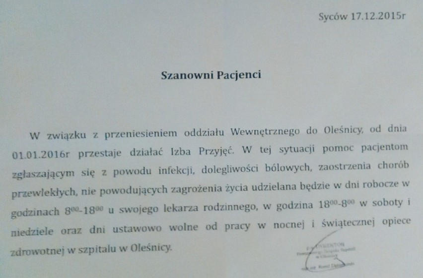 Pod tej treści pismem podpisał się p.o. dyrektora PZS Kamil...