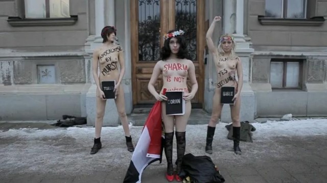 Protest Femen w Sztokholmie, 20.12.2012