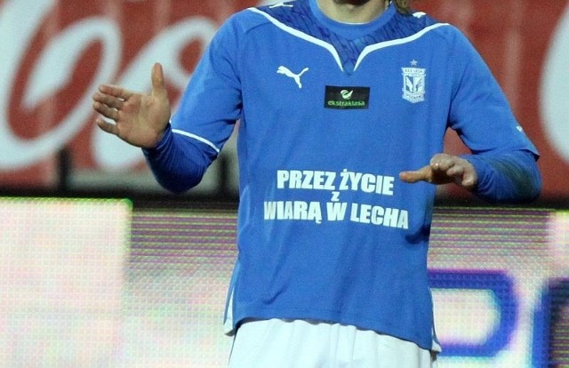 W trzech wiosennych meczach piłkarze Lecha promowali na klubowych koszulkach akcję kibiców "Przez życie z Wiarą Lecha"