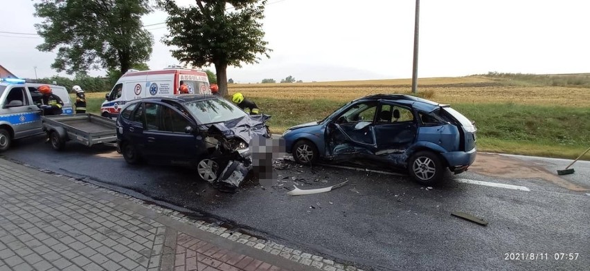 Wypadek w Chrząstowie na drodze krajowej nr 22