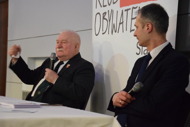 Lech Wałęsa w Klubie Obywatelskim w Tychach