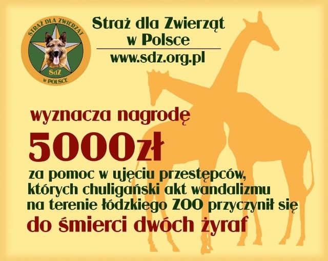 Straż dla Zwierząt wyznaczyła nagrodę za wandali z zoo w Łodzi.