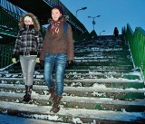 Łazy, Będzin: Oblodzone schody pułapką dla pieszych