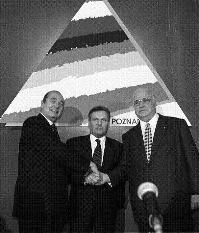 Aleksander Kwaśniewski, Jacques Chirac i Helmut Kohl.