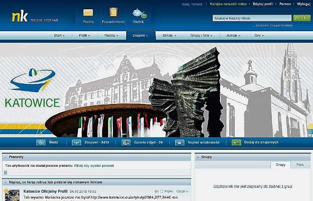 Katowice reklamują się nawet na portalu Nasza-klasa.pl