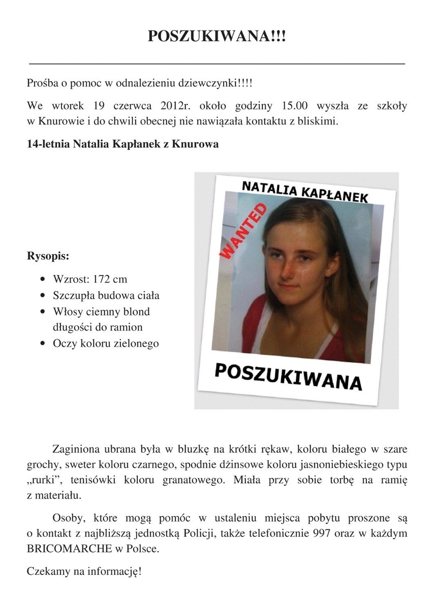 Zaginęła 14-letnia Natalia Kapłanek. Szuka jej detektyw Rutkowski [ZDJĘCIA]