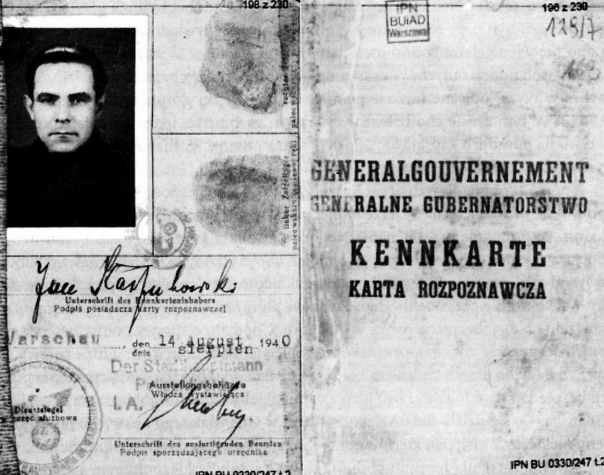 Kennkarta, jaką posługiwał się Kaszubowski w czasie wojny