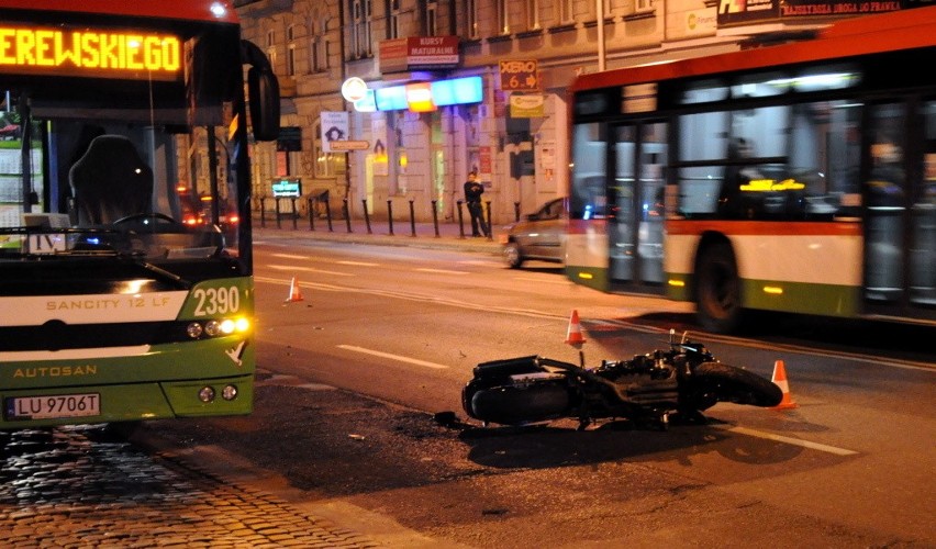 Al. Racławickie: Motocyklista potrącił pieszego (ZDJĘCIA)