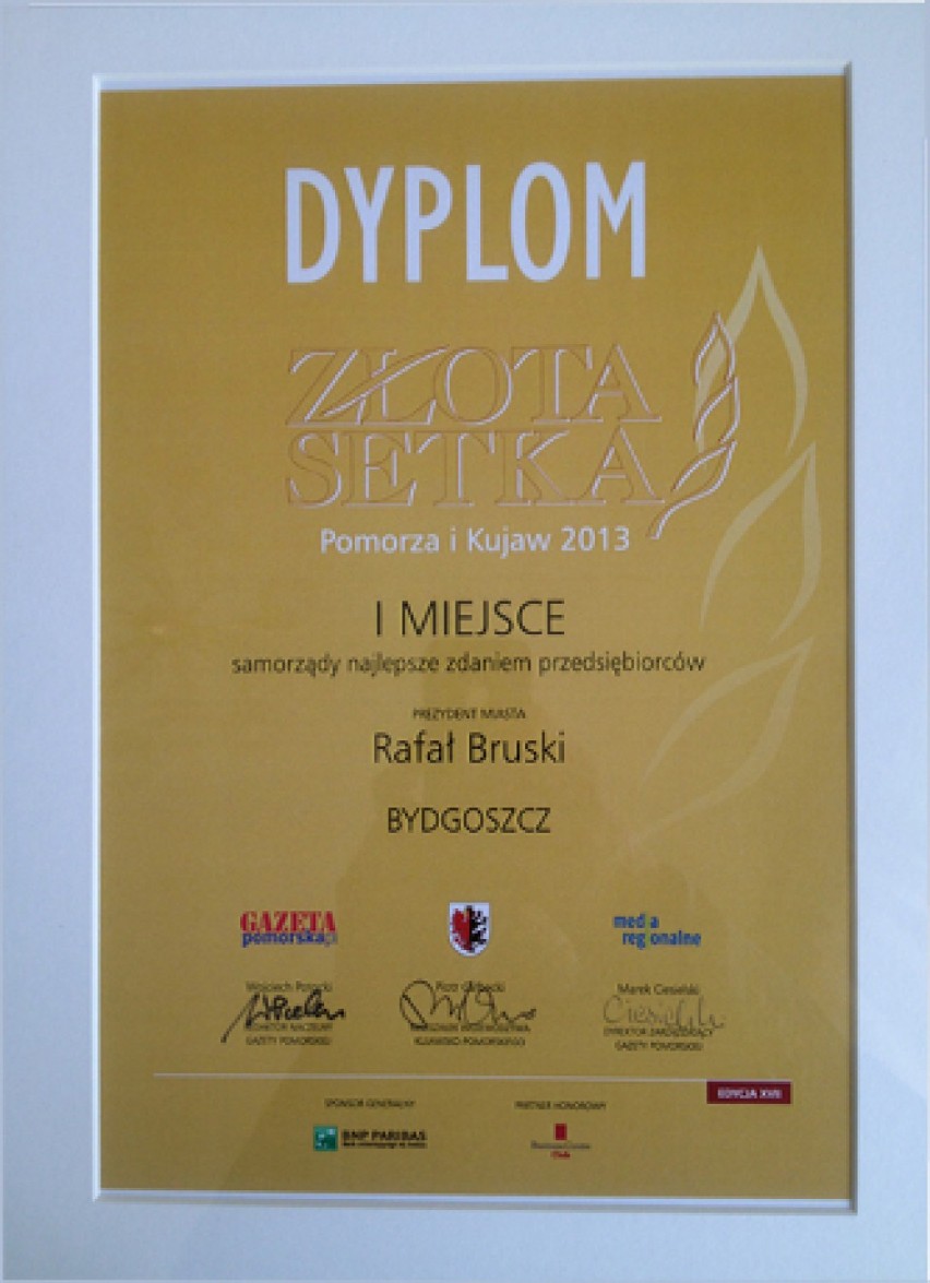 Złota Setka 2013 dla Bydgoszczy [ZDJĘCIA]