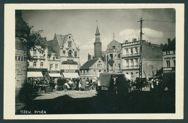 Targowisko na rynku w Tczewie w 1934 r. 